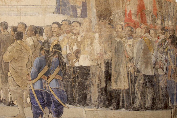 ชวนดูการซ่อมภาพครั้งใหญ่ที่สุดในไทย ภาพร่างขนาด 1:1 ของภาพใต้โดมพระที่นั่งอนันตฯ ที่หอศิลป์เจ้าฟ้า