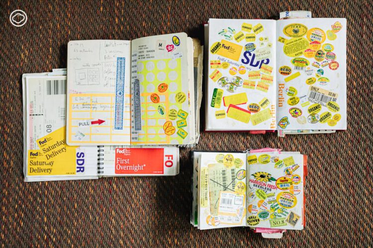 สติกเกอร์สะสมของธีรนพแห่ง TNOP™ DESIGN ตั้งแต่ฉลากบนผลไม้จนถึงป้ายบนวิดีโอหนังโป๊