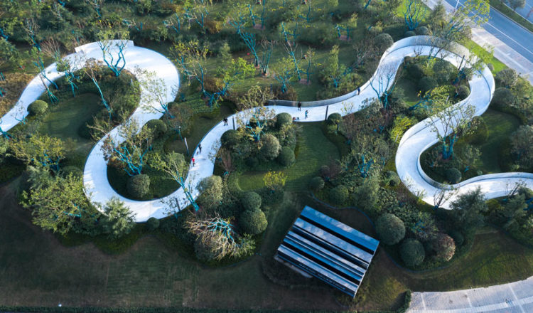 The Ribbon Dance Park ทางเดินสาธารณะเมืองจีนโดยสถาปนิกไทย เชื่อมผู้คนด้วยดีไซน์เขียว