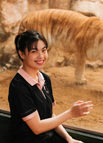 โบว์ พัชรีย์ พี่เลี้ยงเอวาเสือโคร่งสีทอง ฝันอยากทำงานดูแลเสือตั้งแต่เรียนปี 1